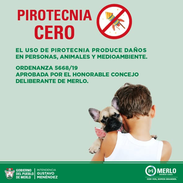 Campaña de la ciudad de Merlo sobre el uso de pirotecnia